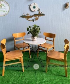 Bộ bàn ghế cafe gỗ cao su