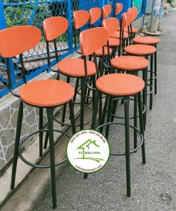 Alternative view of Ghế bar cafe chân sắt gỗ