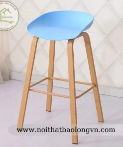 Ghế bar nhựa chân giả gỗ
