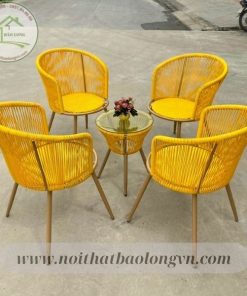 Bộ bàn ghế đan mây nhựa