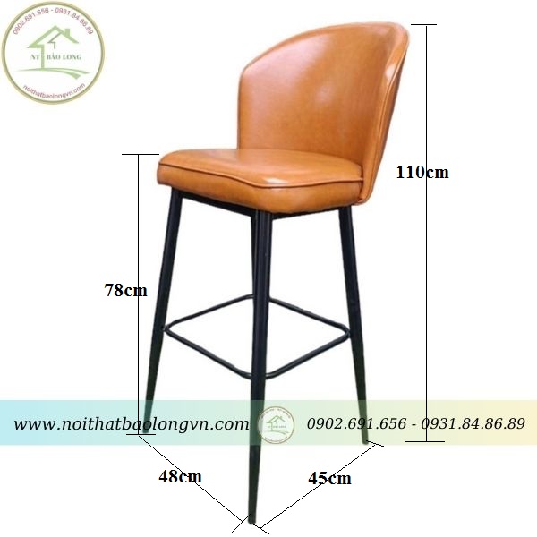 Ghế quầy bar nệm da - Ảnh 5