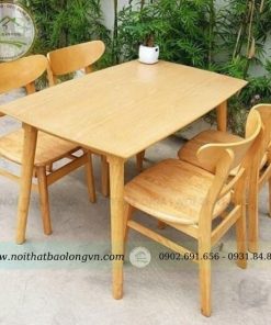 Bộ bàn ăn 4 ghế gỗ cao su