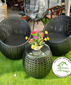 Bộ sofa cafe mây nhựa
