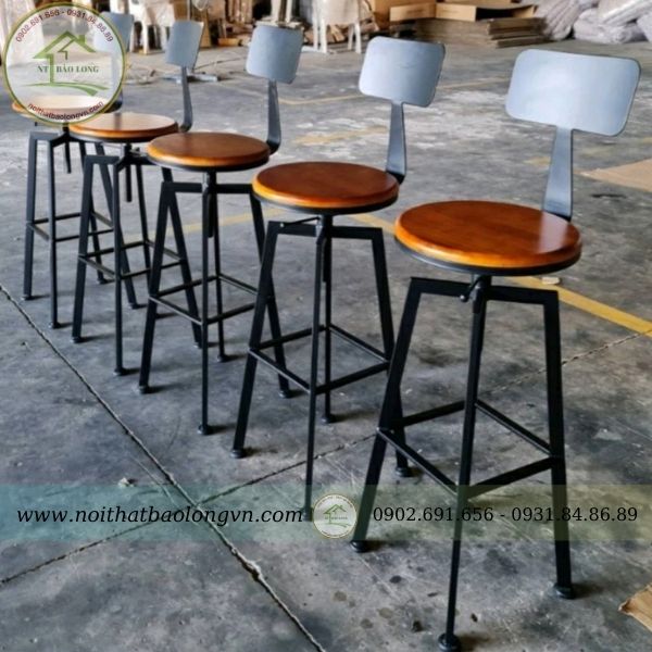 Ghế bar cafe sắt sơn tĩnh điện - Ảnh 2