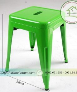 Ghế cafe tolix đôn màu xanh lá