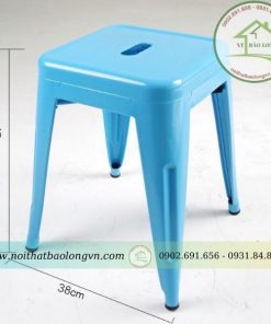 Ghế cafe tolix đôn màu xanh dương