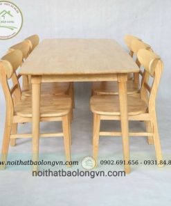 Bộ bàn ăn gỗ cao su 6 ghế