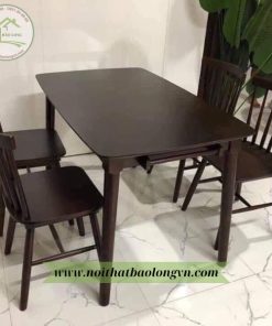 Bộ bàn ăn song tiện gỗ cao su