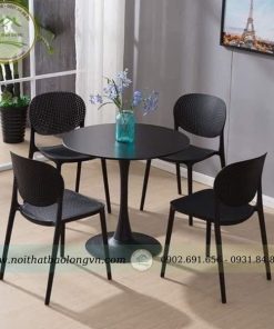 Ghế nhựa đúc Pony màu đen - Ảnh 3