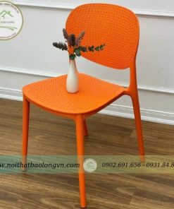 Ghế nhựa đúc Pony màu cam