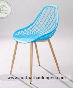 Ghế cafe lưng nhựa chân sắt sơn giả gỗ