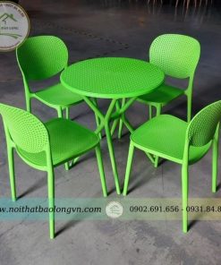 Bộ bàn ghế cafe full nhựa