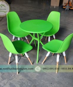 Bộ bàn ghế cafe nhựa Eames