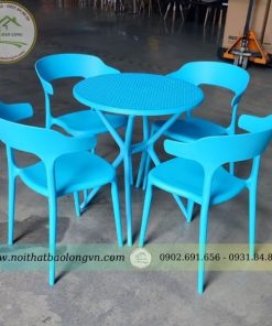 Bộ bàn cafe nhựa tròn 60