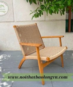 Ghế cafe khung gỗ đan mây