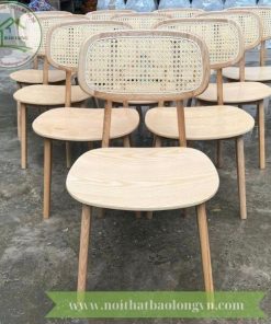 Ghế PLC gỗ ash tựa mây