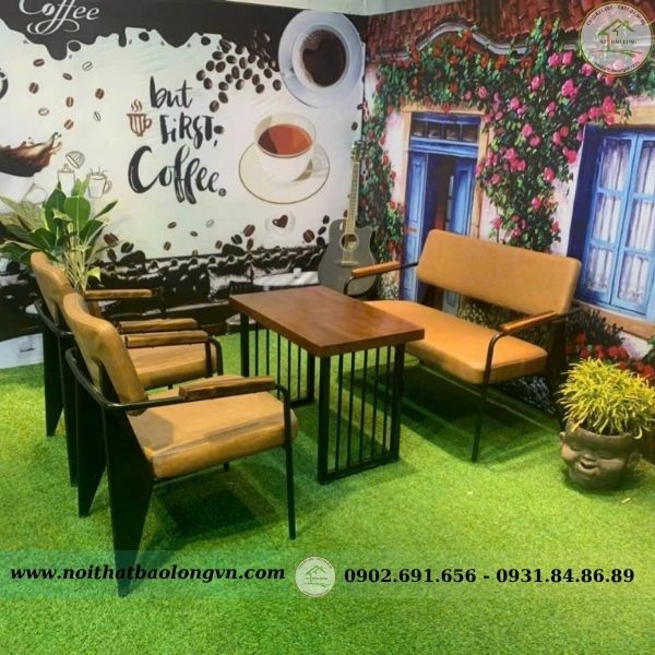 Bộ sofa cafe Napa nệm simili - Ảnh 4