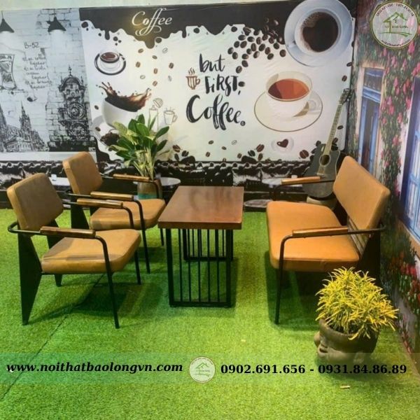 Bộ sofa cafe Napa nệm simili - Ảnh 5