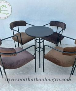 Bộ bàn ghế cafe sắt nệm nhung