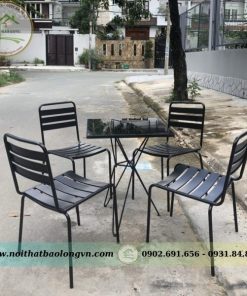 Bộ bàn ghế sắt lá không tay