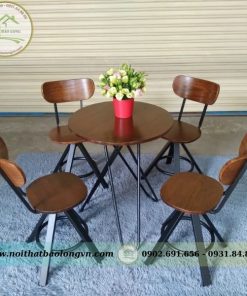 Bộ bàn ghế cafe sắt gỗ