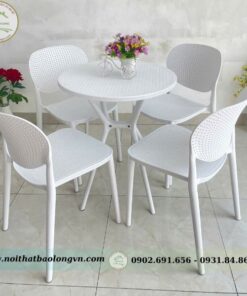 Bộ bàn ghế cafe nhựa Pony - Ảnh 4