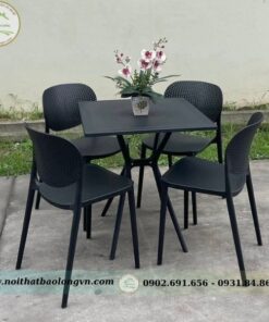 Bộ bàn ghế cafe nhựa đúc Pony - Ảnh 5