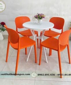 Bộ bàn ghế cafe nhựa Pony