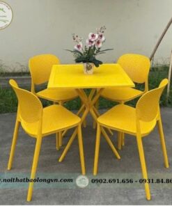 Alternative view of Bộ bàn ghế cafe nhựa đúc Pony