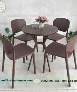 Bộ bàn ghế cafe nhựa đúc Pony - Ảnh 3