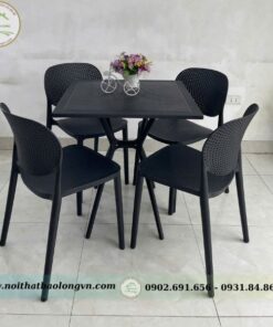 Bộ bàn ghế cafe nhựa Pony - Ảnh 3