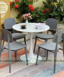Bộ bàn ghế cafe nhựa đúc Bunny