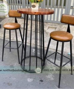 Bộ bàn ghế bar khung sắt nệm