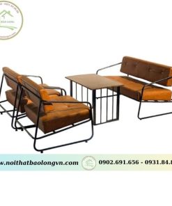 Bộ sofa sắt nệm da