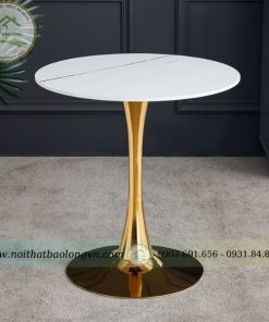 Bàn tulip mặt đá chân mạ vàng