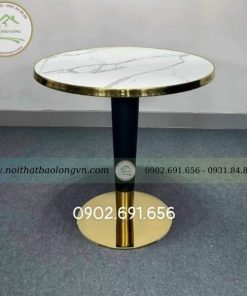 Bàn cafe mặt đá chân vàng nhập khẩu