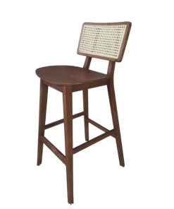 Ghế bar gỗ tựa lưng mây