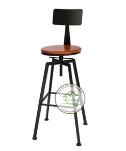 Ghế bar xoay chân sắt mặt gỗ