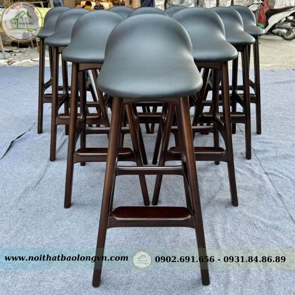 Ghế bar cafe gỗ cao su