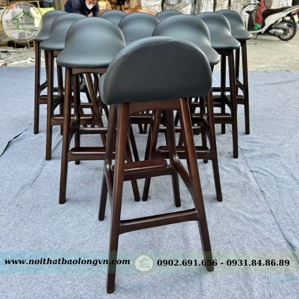 Ghế bar cafe gỗ cao su - Ảnh 5