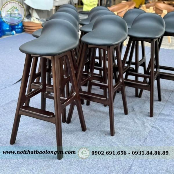 Ghế bar cafe gỗ cao su - Ảnh 6