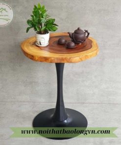 Bàn cafe chân sắt mặt gỗ Me tây