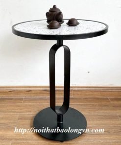 Alternative view of Bàn cafe tròn chân sắt mặt đá