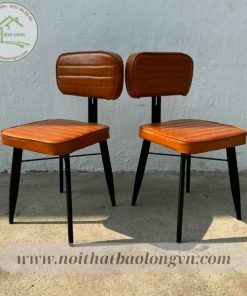 Ghế cafe decor khung sắt nệm