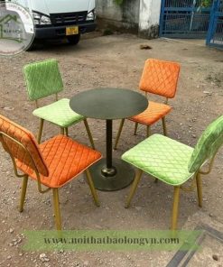 Bộ bàn ghế khung sắt nệm BL001