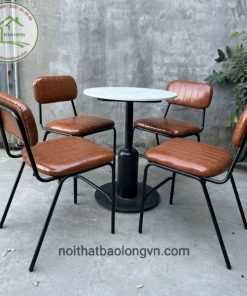 Bộ bàn ghế cafe sắt nệm múi