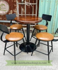 Bàn ghế cafe khung sắt nệm