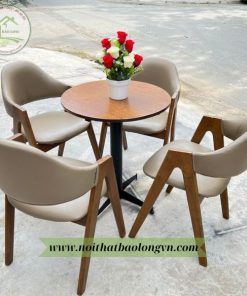 Bàn ghế cafe chữ A bọc nệm PU