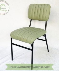 Ghế cafe Lotte chân sắt nệm xanh