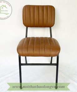 Ghế cafe sắt Lotte nệm nâu